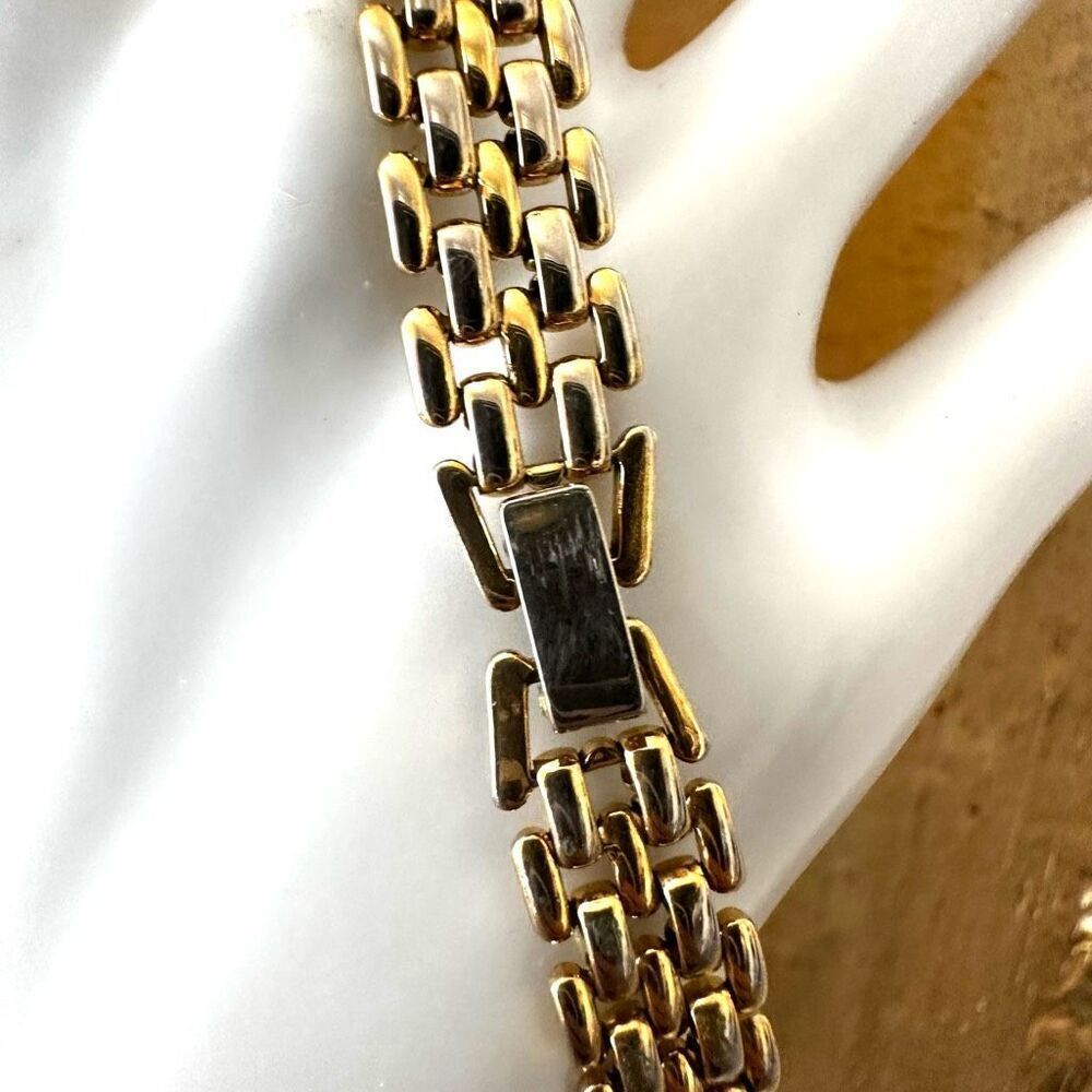 Gold tone vintage chain ID bracelet - Picture 6 of 9